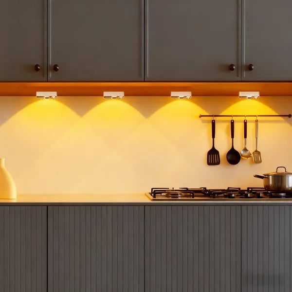 4 PCS Of High-quality Motion-sensing Lights, Wall Lights, Equipped With USB Charging Cables And Accessories, Suitable For Cabinets, Wardrobes, Bookshelves, Bedrooms, Utility Rooms, And Staircases.