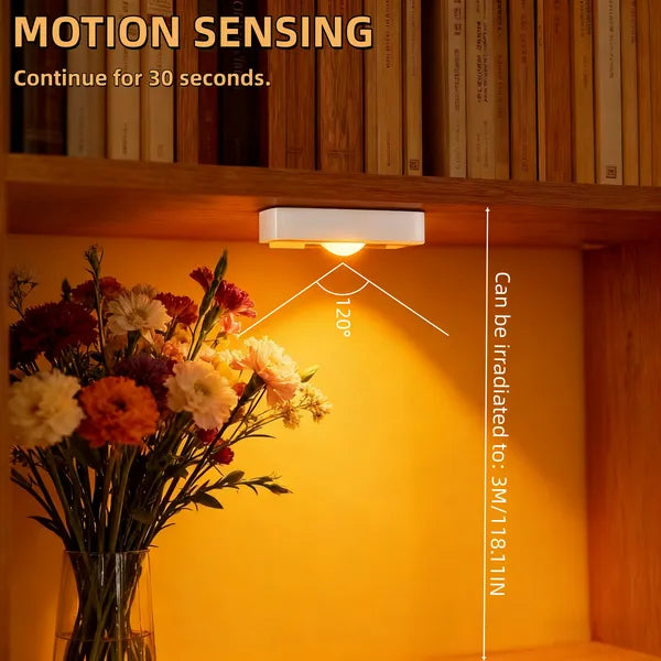 4 PCS Of High-quality Motion-sensing Lights, Wall Lights, Equipped With USB Charging Cables And Accessories, Suitable For Cabinets, Wardrobes, Bookshelves, Bedrooms, Utility Rooms, And Staircases.