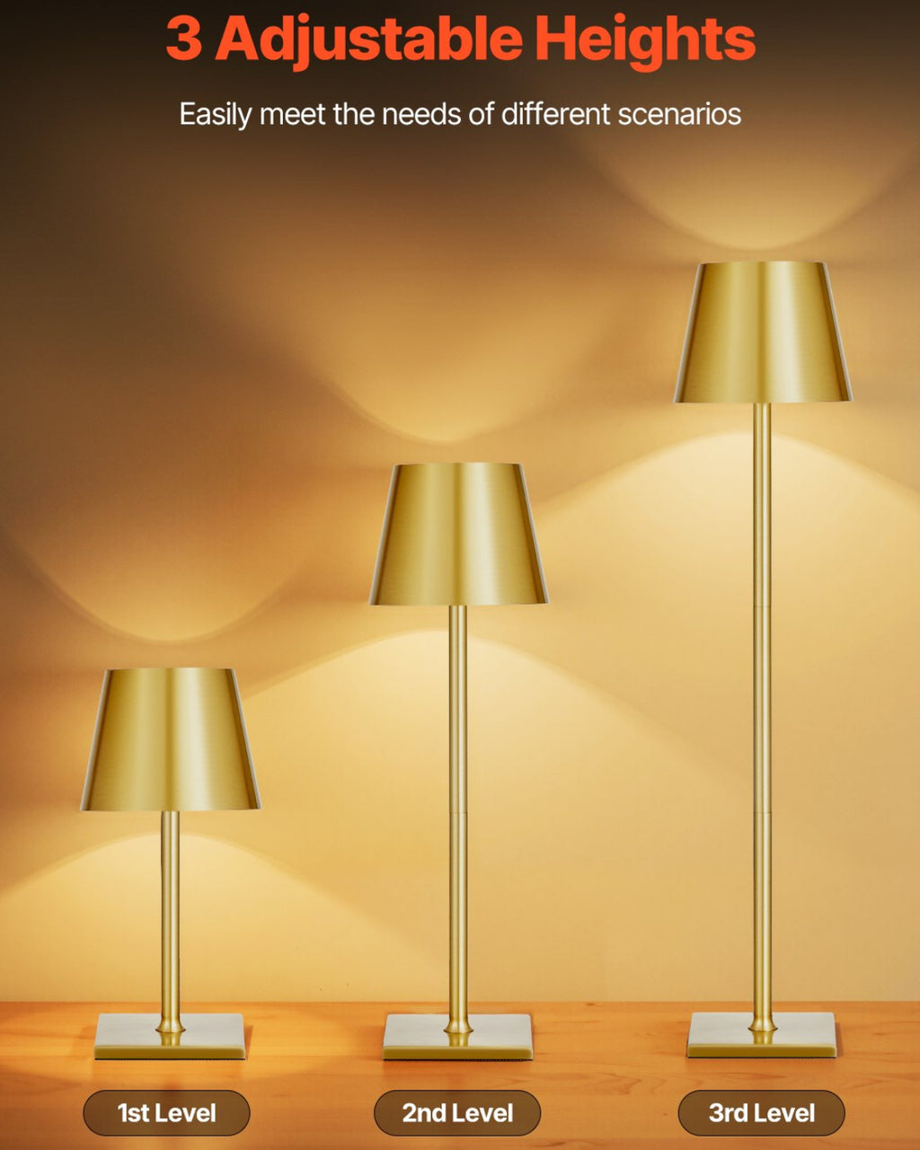 Cordless Gold Lamp