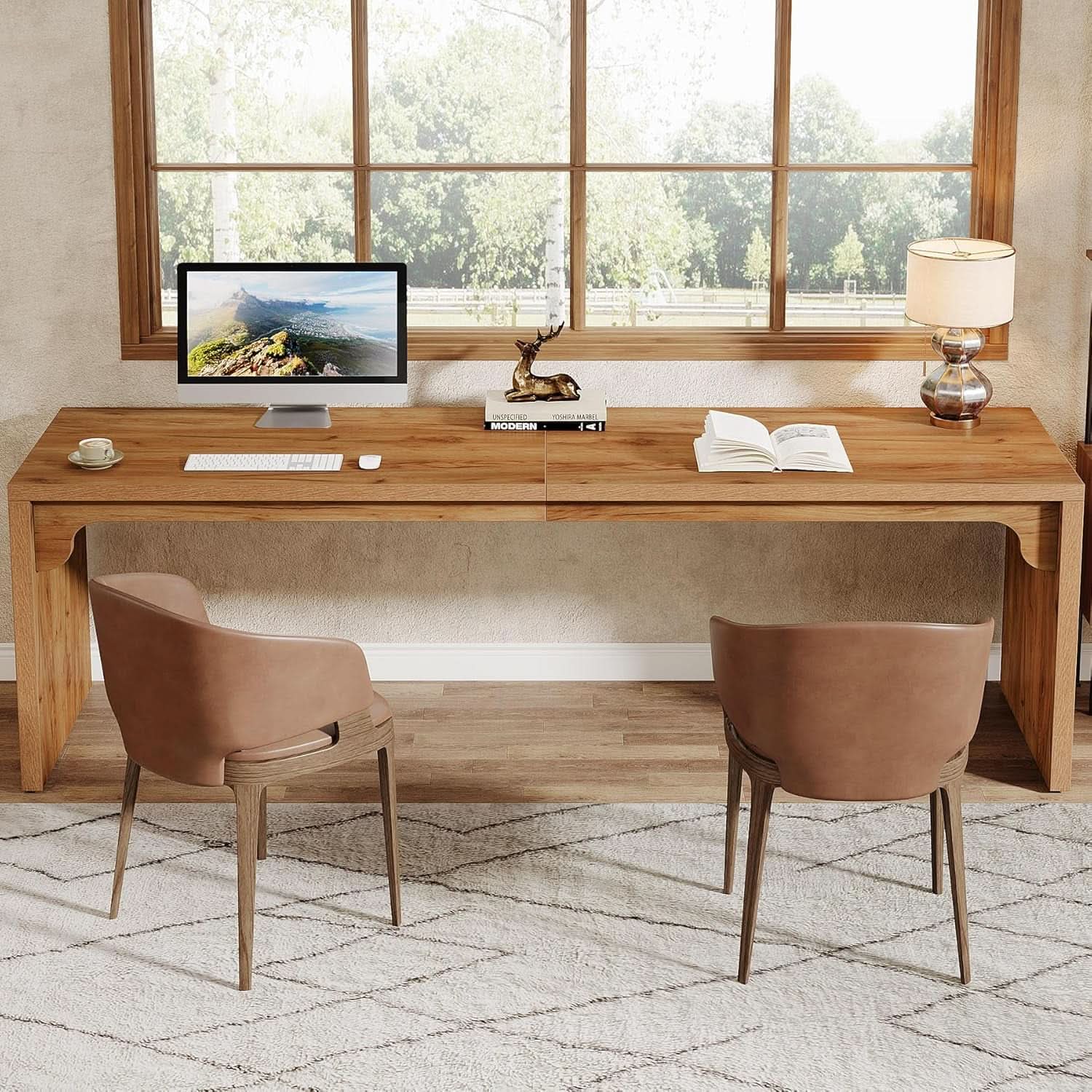 Extra Long Wooden Computer Desk for Home Office